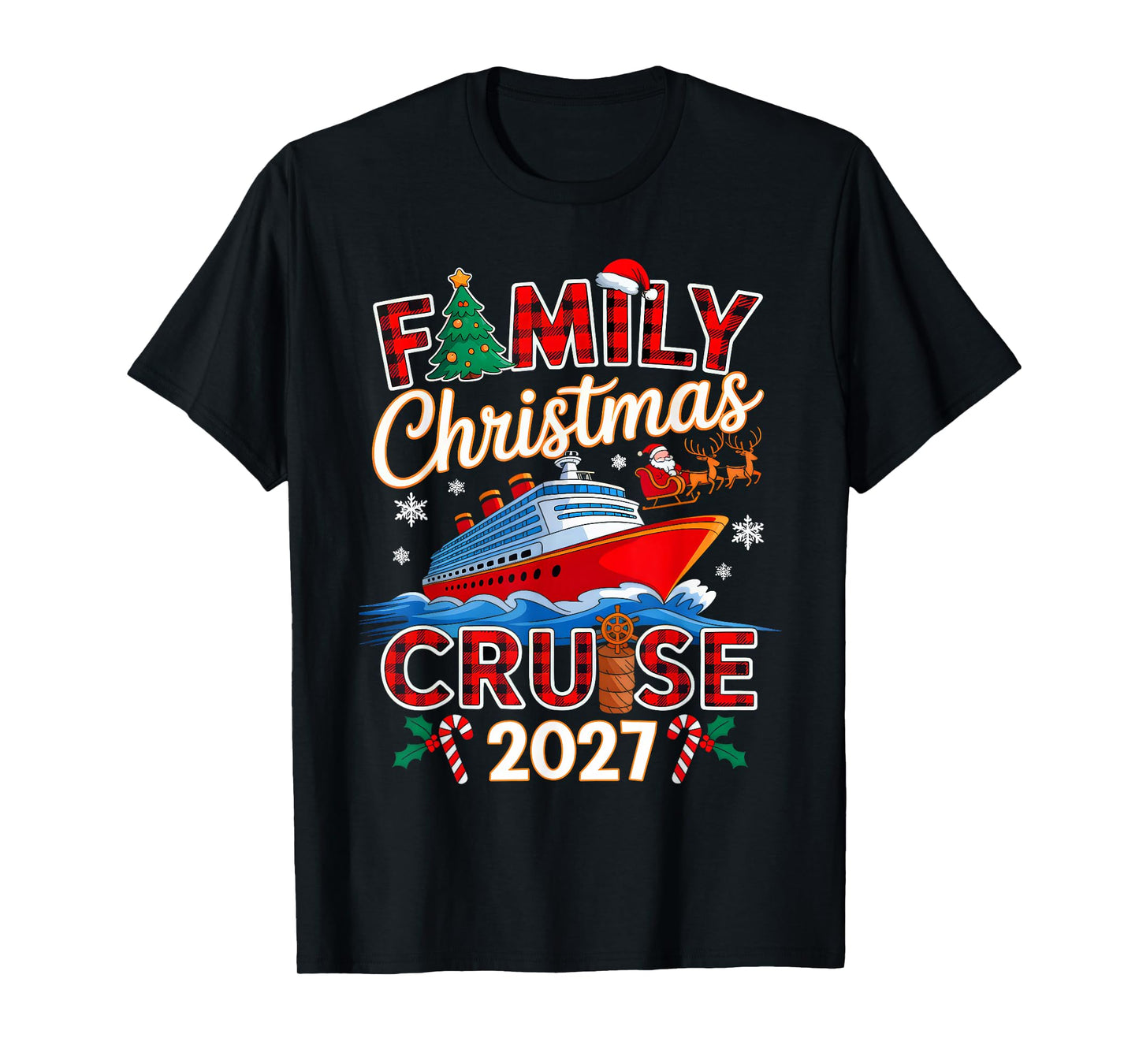 Family Christmas Cruise 2027 Matching Family Cruise Holiday T-Shirt