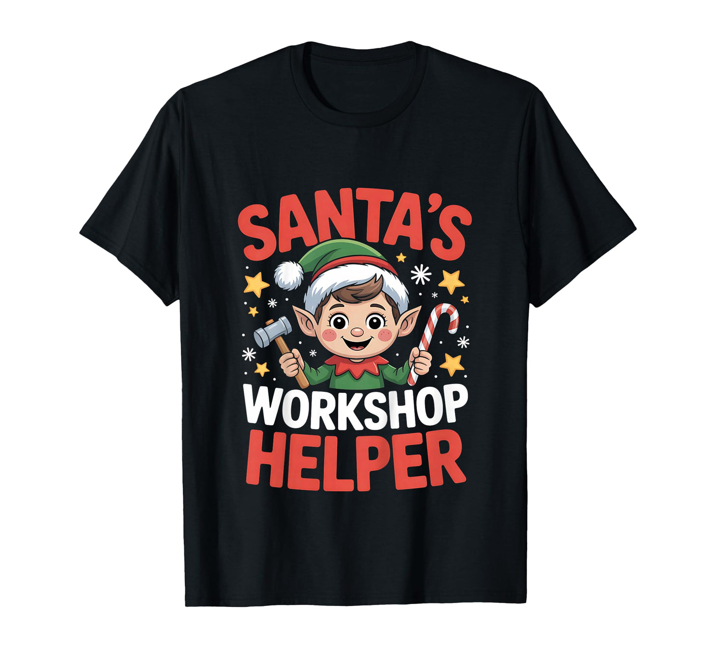 Santa’s Workshop Helper Elf Cute Christmas Kids T-Shirt