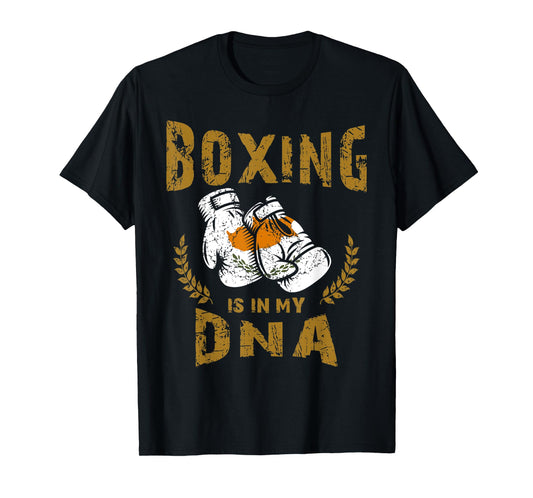Boxing is in my D-N-A Cyprus Flag Boxing Gloves T-Shirt