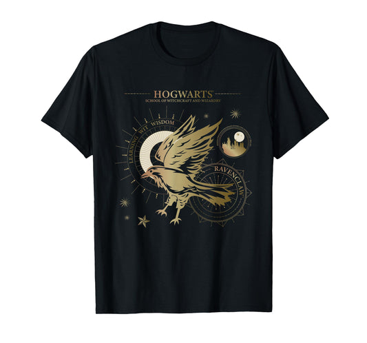 Popfunk Harry Potter Learning, Wit, Wisdom, Ravenclaw Unisex-Adults, Kids Blue Short Sleeve T-Shirt