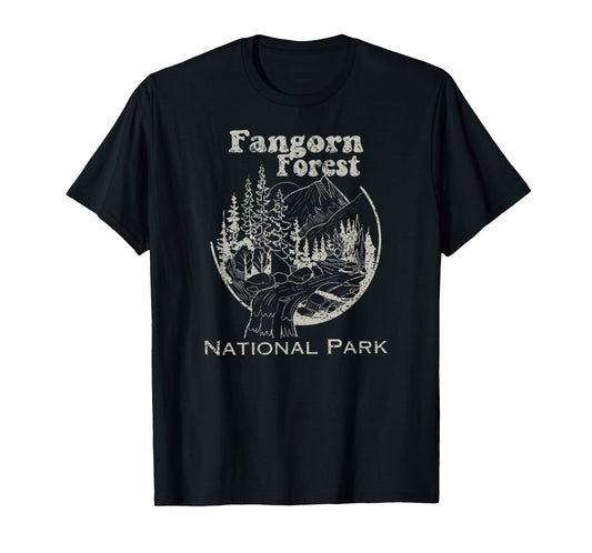Retro Vintage Fangorn Forest National Park Bookworms Saying T-Shirt