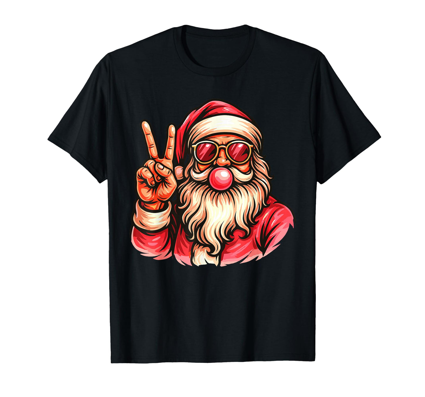 Pink Gum Bubble Blowing Santa Shirt, Vintage Pink Christmas T-Shirt