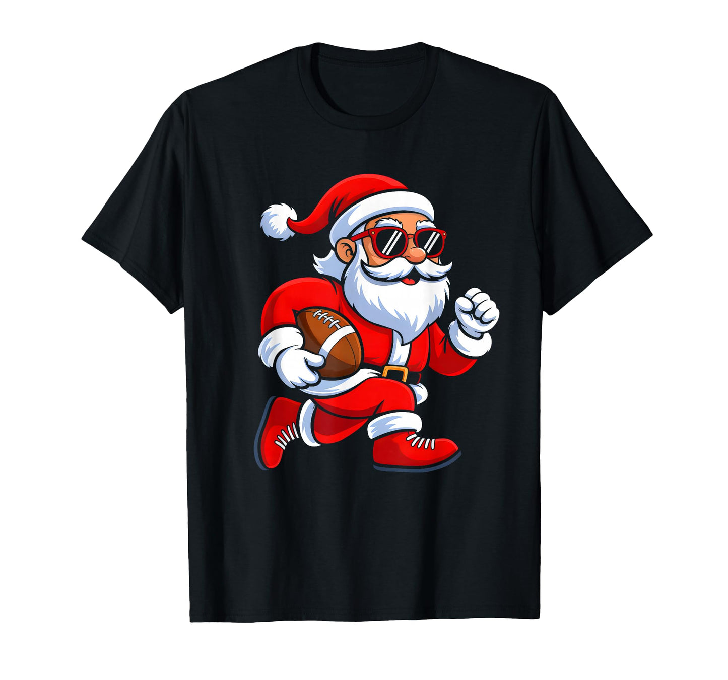 Santa Playing Football Christmas Funny Xmas Men Boys Kids T-Shirt
