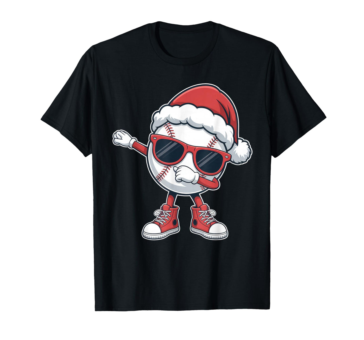Sunglasses Santa Baseball Dab for Sports Lovers Christmas T-Shirt