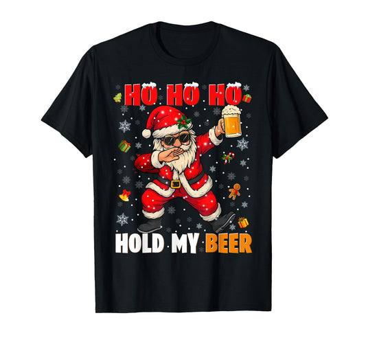 Ho Ho Hold My Drink Cool Dabbing Santa Christmas Xmas Men T-Shirt