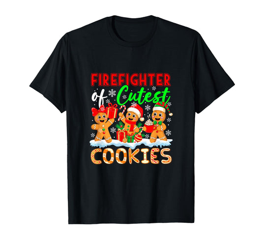 Firefighter of Cutest Cookies Gingerbreads Xmas Job Team T-Shirt