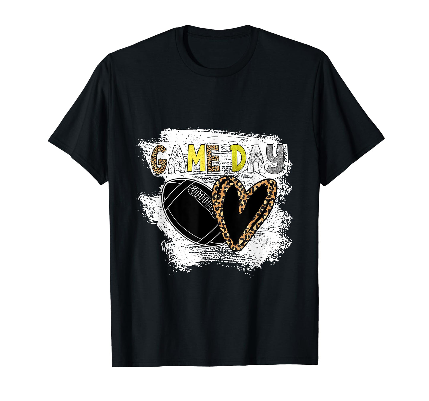 Game Day Leopard Cheetah American Football Fans Women Girls T-Shirt