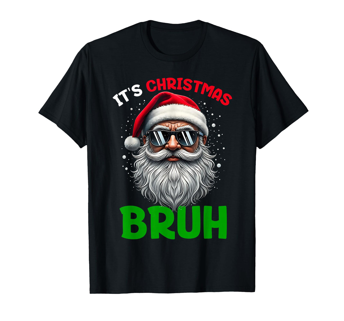 Bruh Christmas Boys Kids Santa Face Retro Sunglasses Xmas T-Shirt