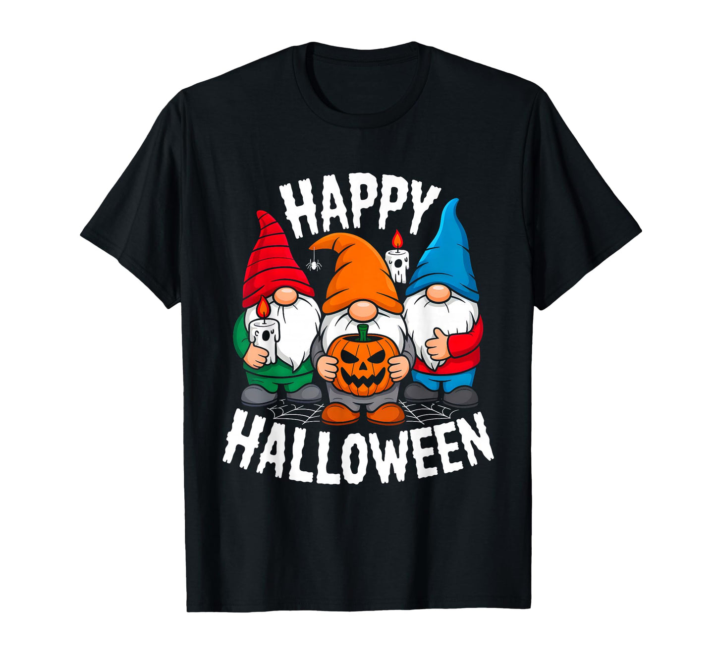 Gnomes Happy Halloween Spooky Pumpkin Gnome Lover Men Women T-Shirt