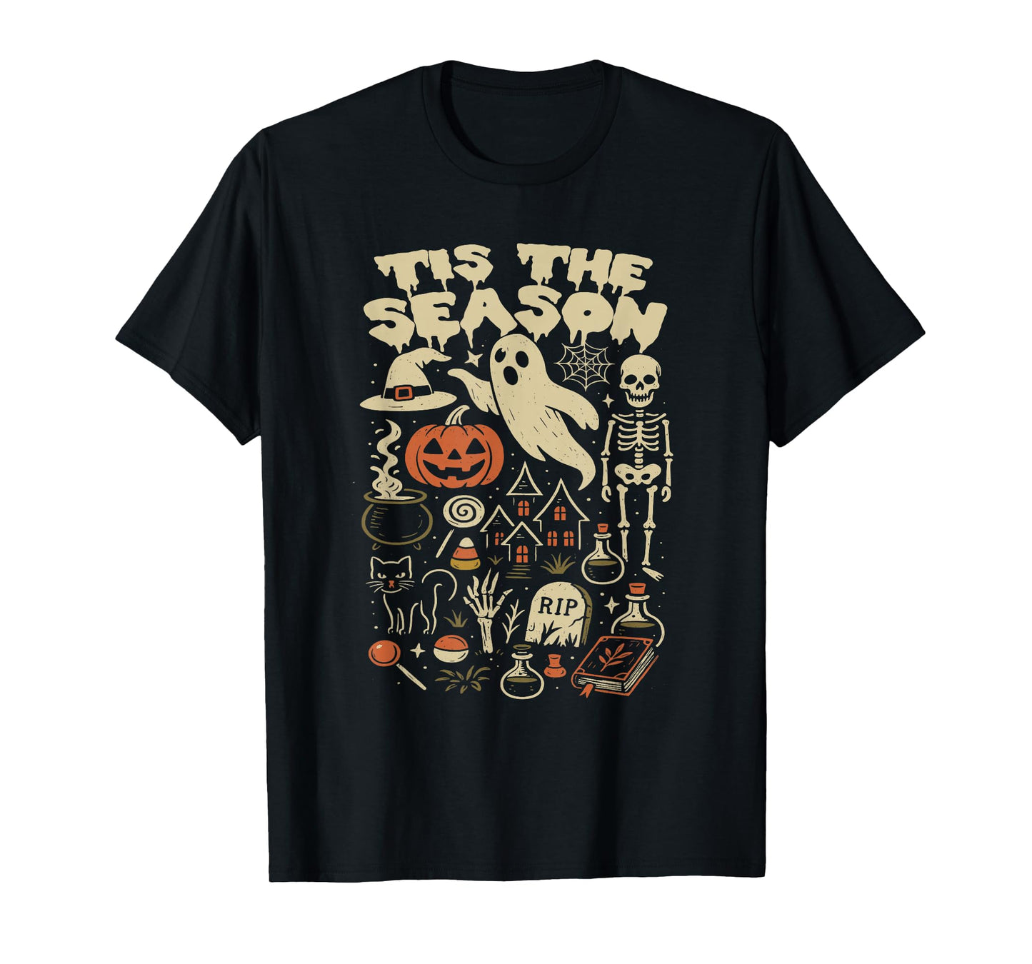 Retro Halloween Tis The Season Vintage Spooky Aesthetic T-Shirt
