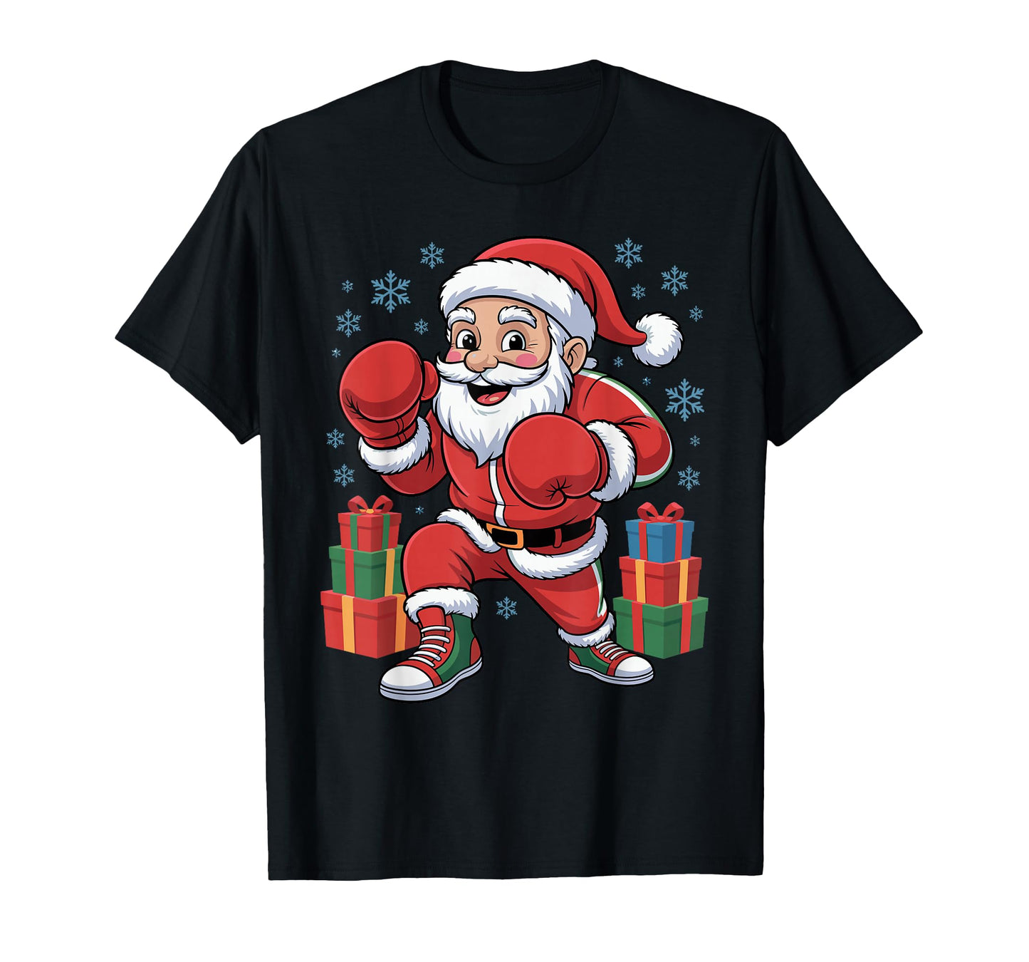 Funny Santa Boxing Lover Boxer Holiday Christmas Xmas Pajama T-Shirt
