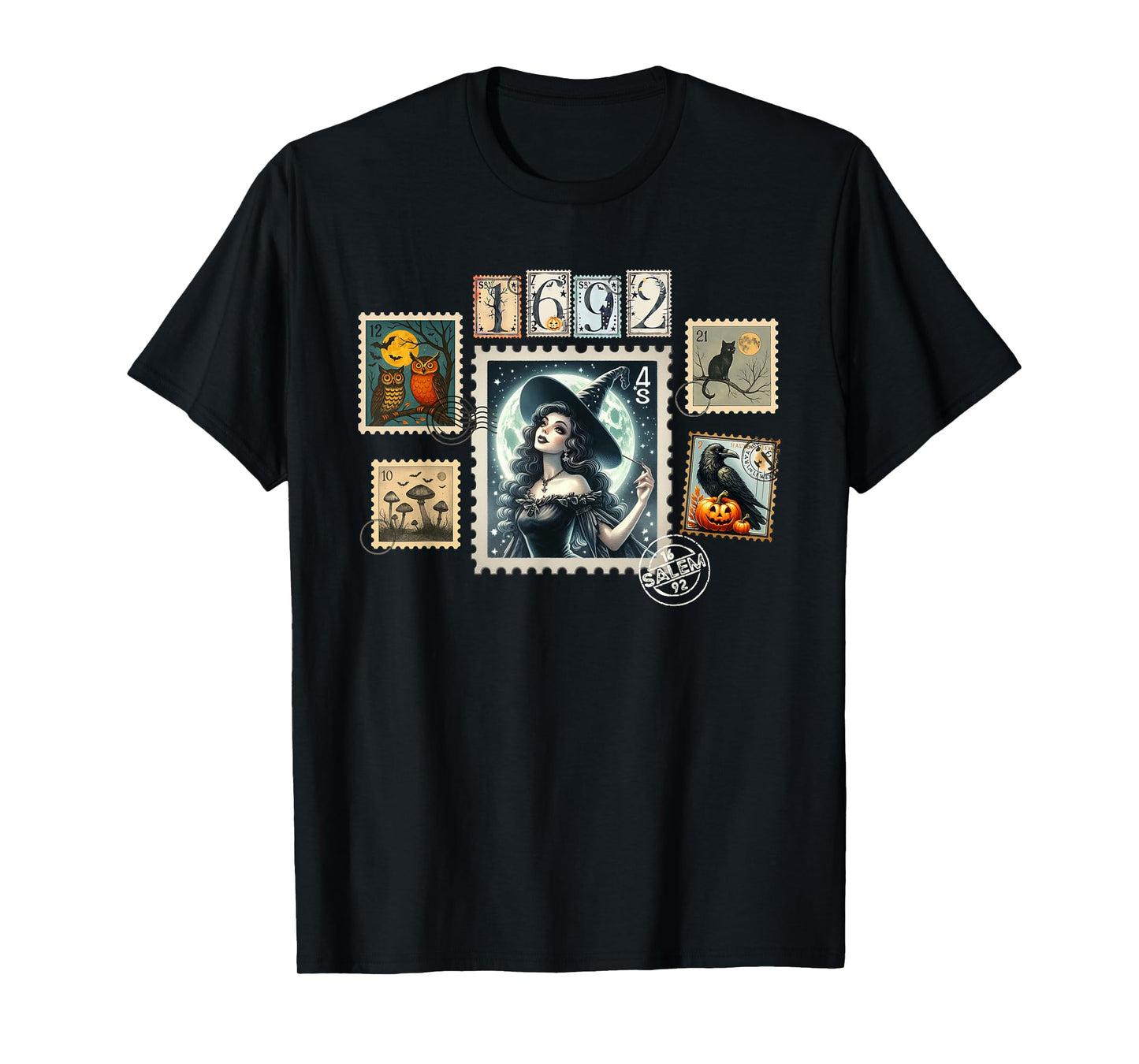 Halloween Witch Postage Stamps Salem They Missed One 1692 T-Shirt