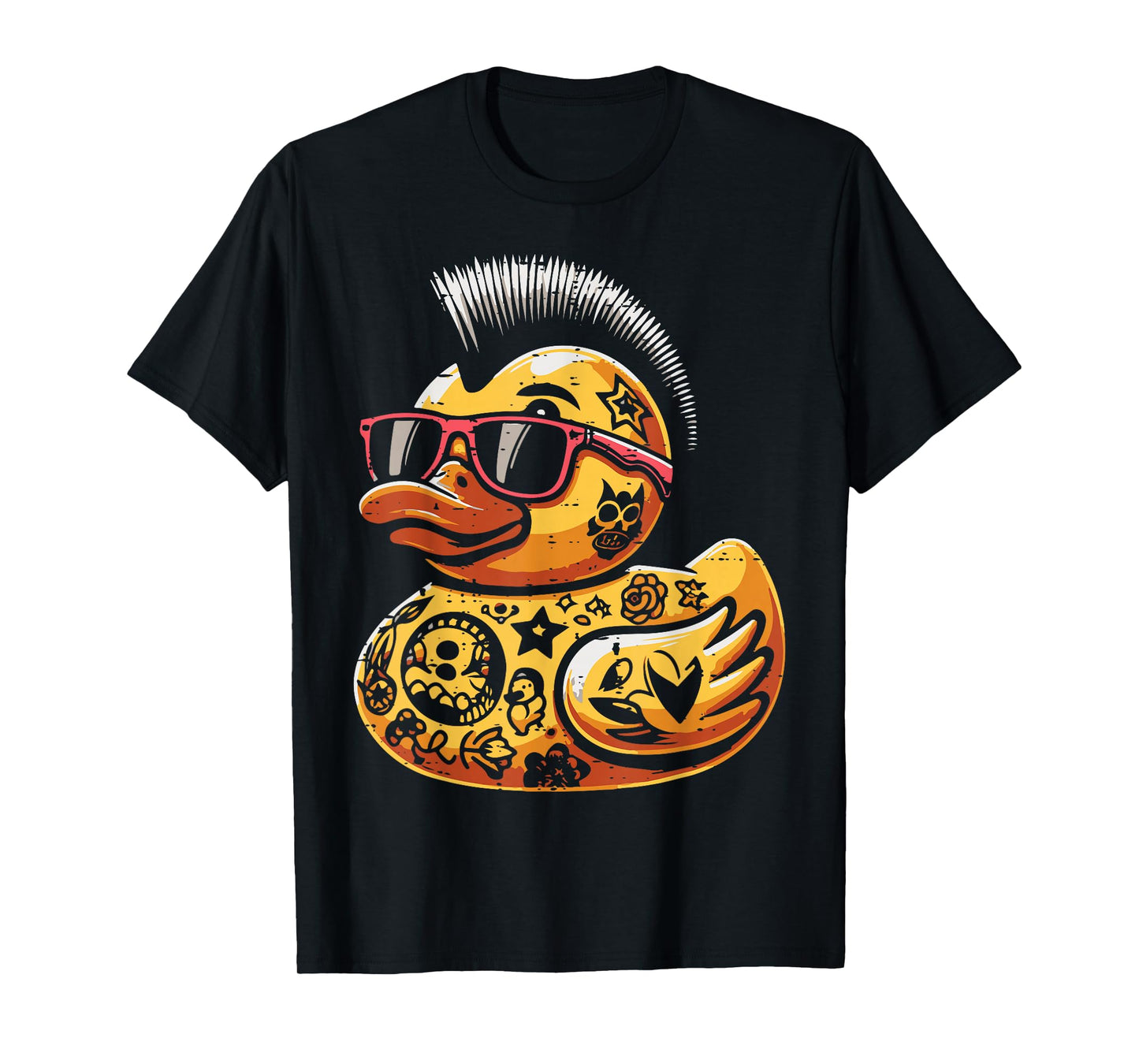 Mohawk Rubber Duck Punk Rock Rocker Toddler Boys Kid Men T-Shirt
