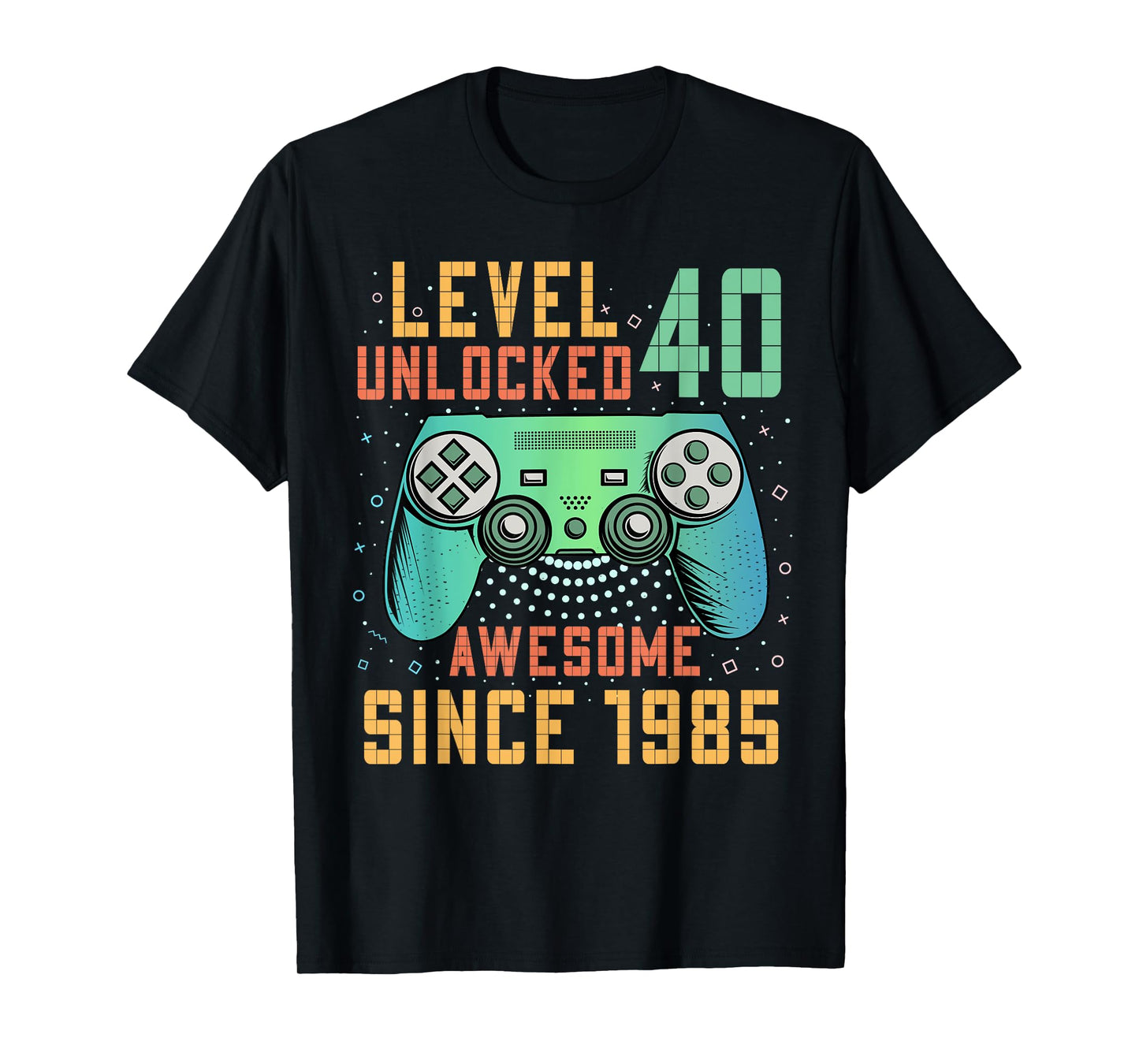 Level 40 Unlocked 40th Birthday 40 Year Old Man Gifts Gaming T-Shirt