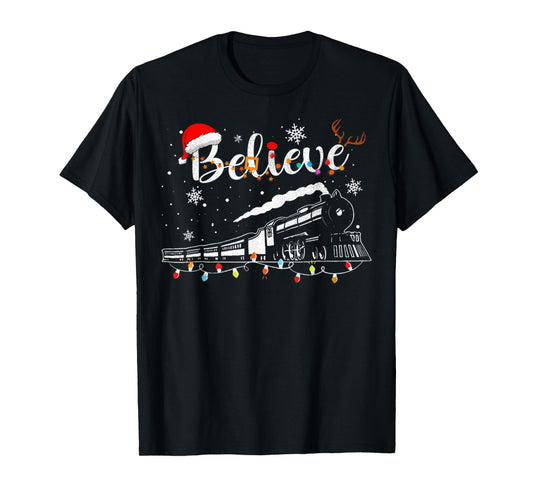Christmas Train Christmas Believe Express Xmas Santa T-Shirt
