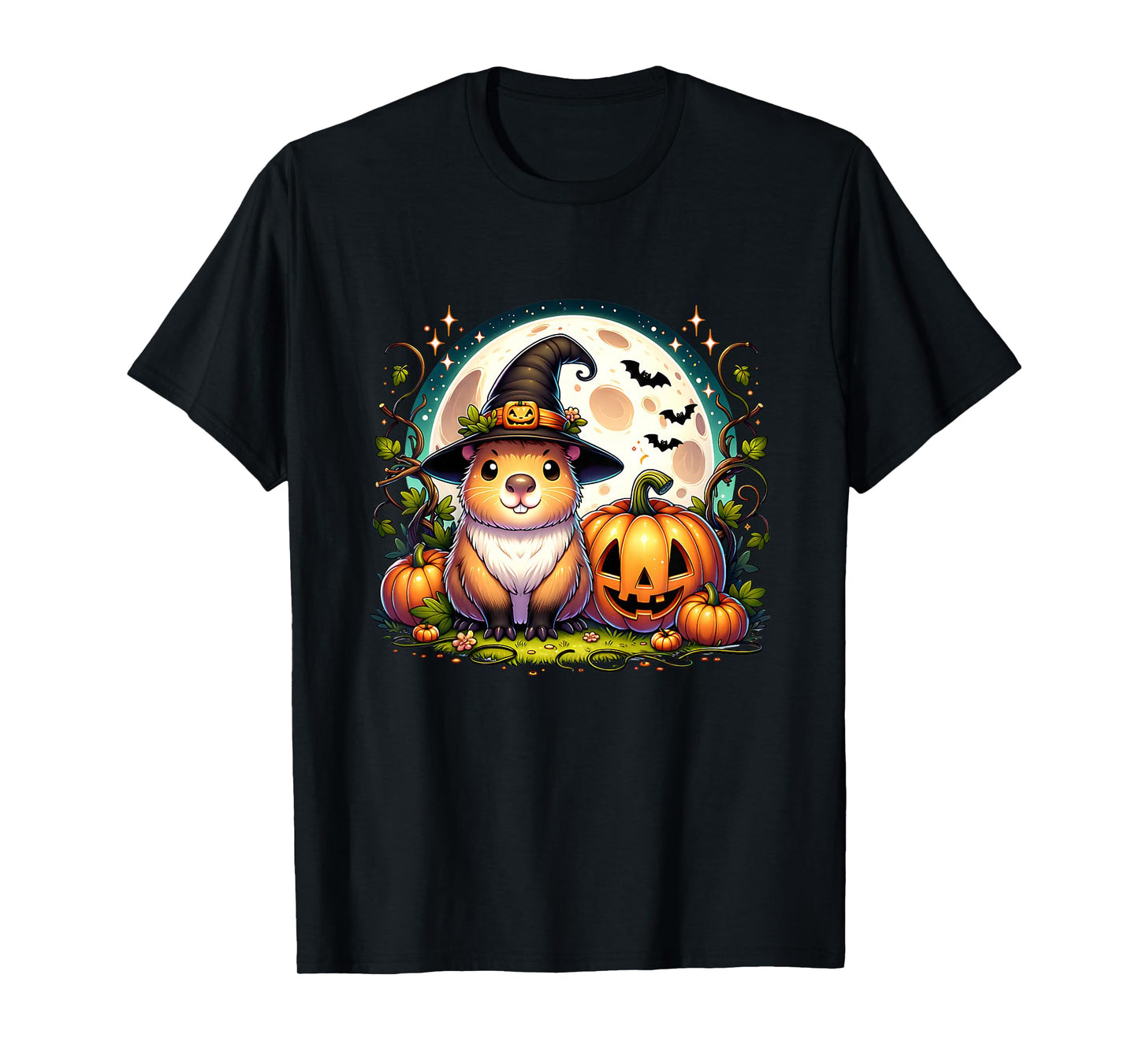 Capybara Witch Halloween T-Shirt