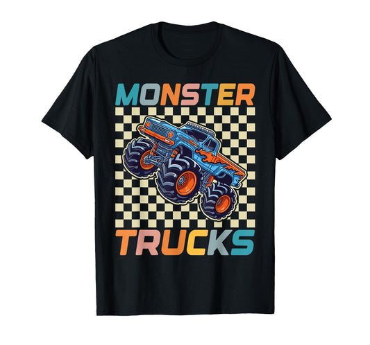 Monster Truck for Toddlers, Kids Monster Truck Retro Vintage T-Shirt