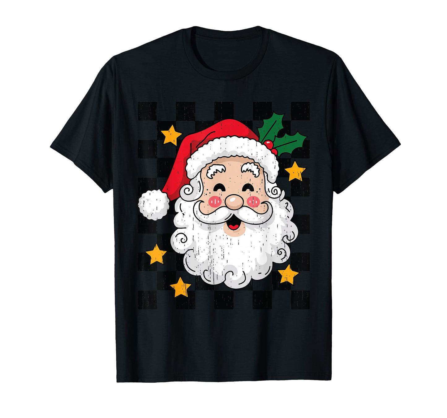 Cute Santa Claus Face Christmas Funny Old Fashioned Xmas T-Shirt