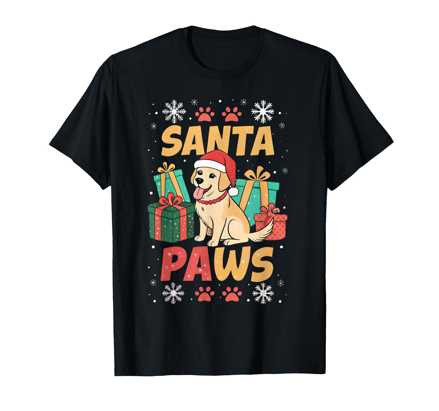 Santa Paws Dog Christmas Funny Holiday Puppy T-Shirt