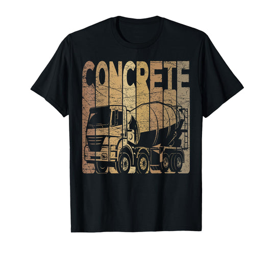 Concrete Vintage Construction Worker Retro Concrete Mixer T-Shirt