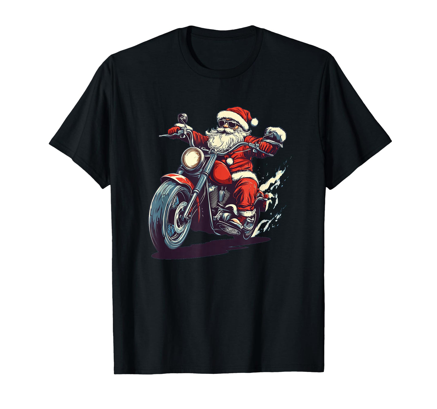 Holiday Laughter with Santa on a Motorbike T-Shirt