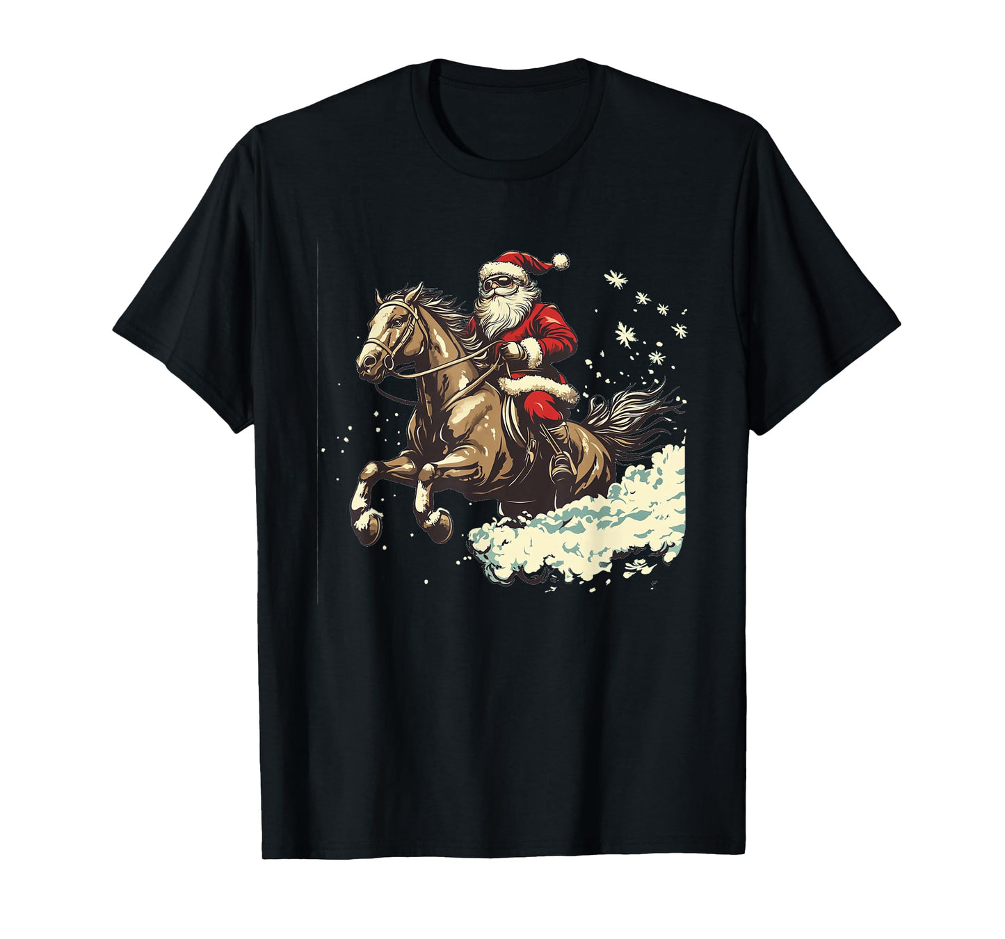 Horse-Riding Santa Claus for Christmas Fun in Winter T-Shirt
