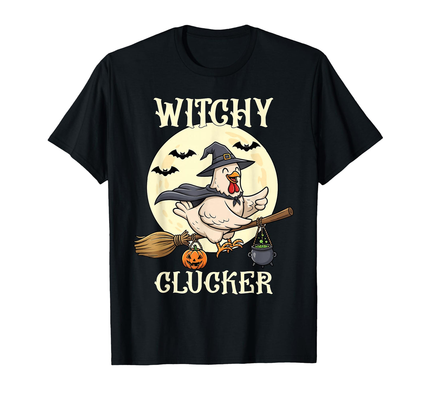 Witchy Clucker Funny Chicken Halloween Costume T-Shirt