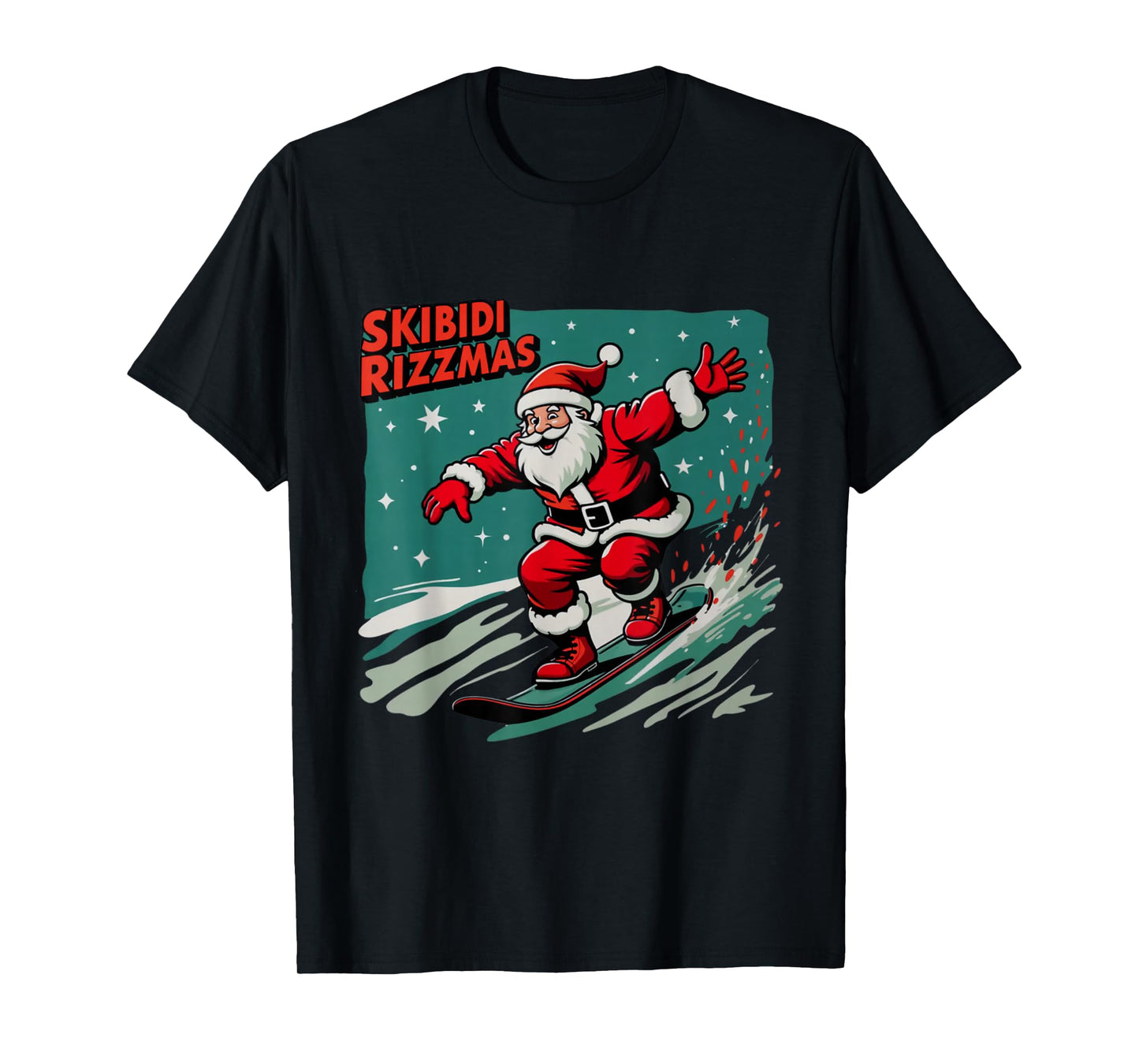 Skibidi Rizzmas Christmas Rizz Santa Claus Funny Kid Cool T-Shirt