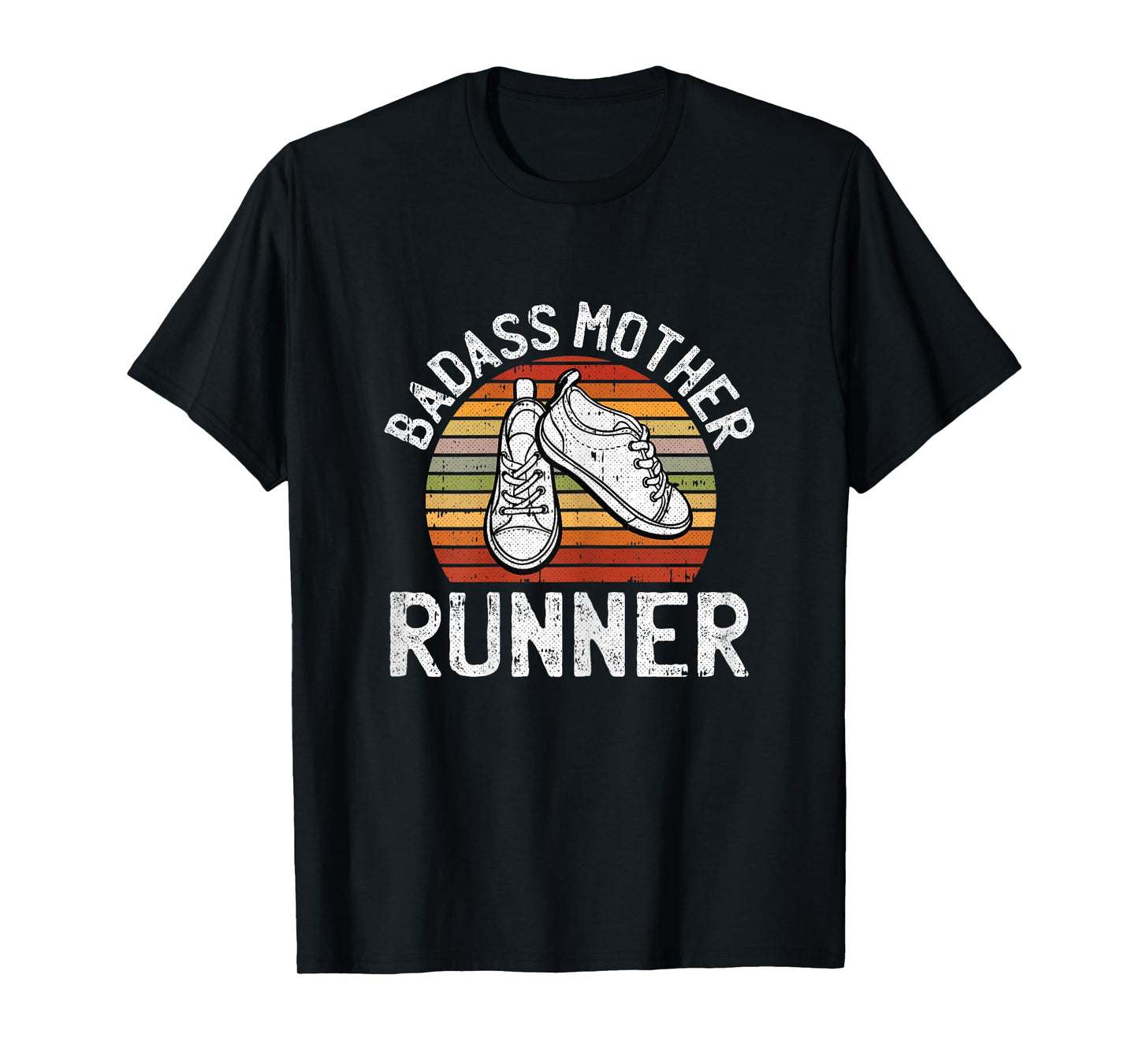 Badass Mother Runner Running Retro Sport Fitness Work-out T-Shirt