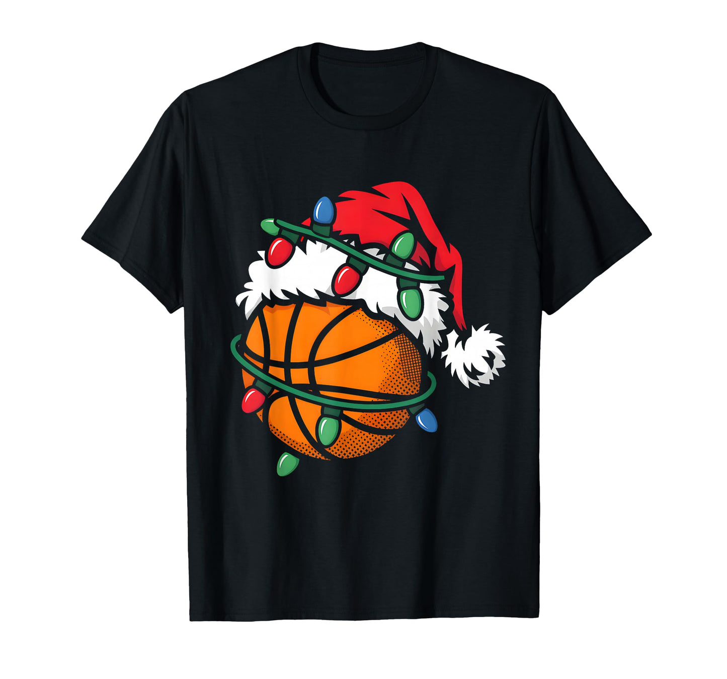 Basketball Ball Santa Hat Xmas Christmas Basketball Lover T-Shirt