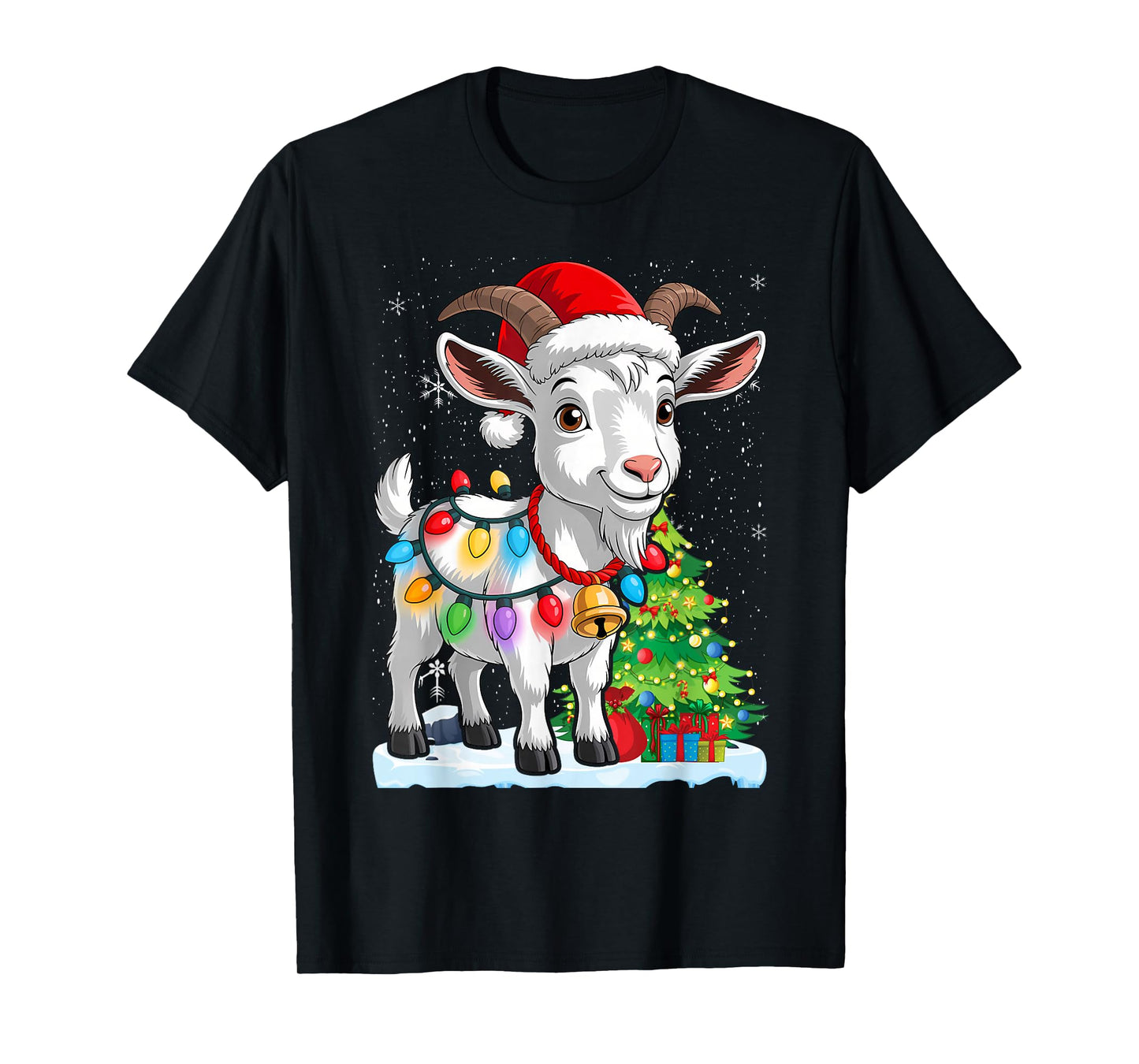 Santa Goat Christmas Xmas Light for Lover T-Shirt