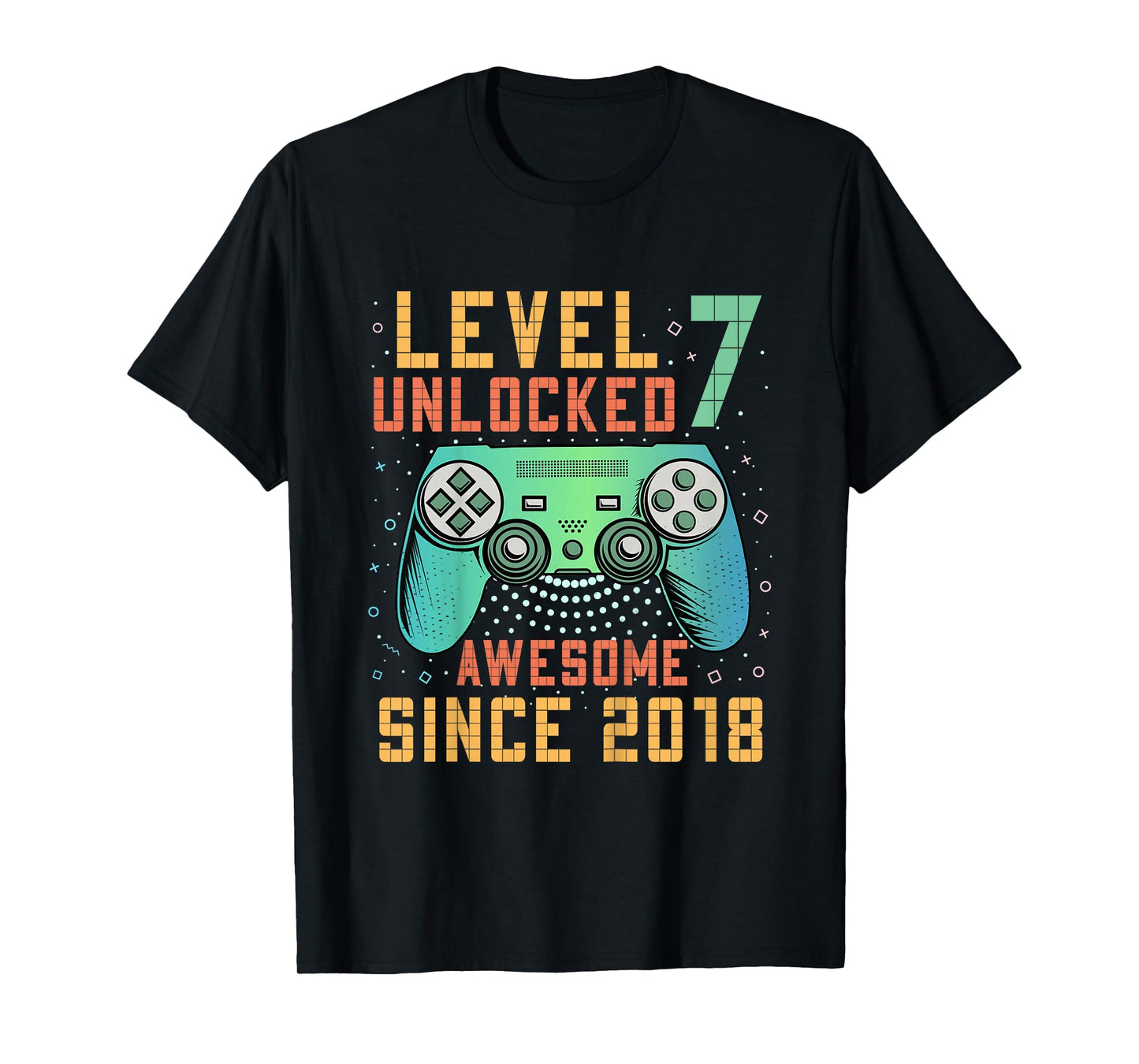 Kids Level 7 Unlocked 7th Birthday 7 Year Old Boy Gifts Gaming T-Shirt