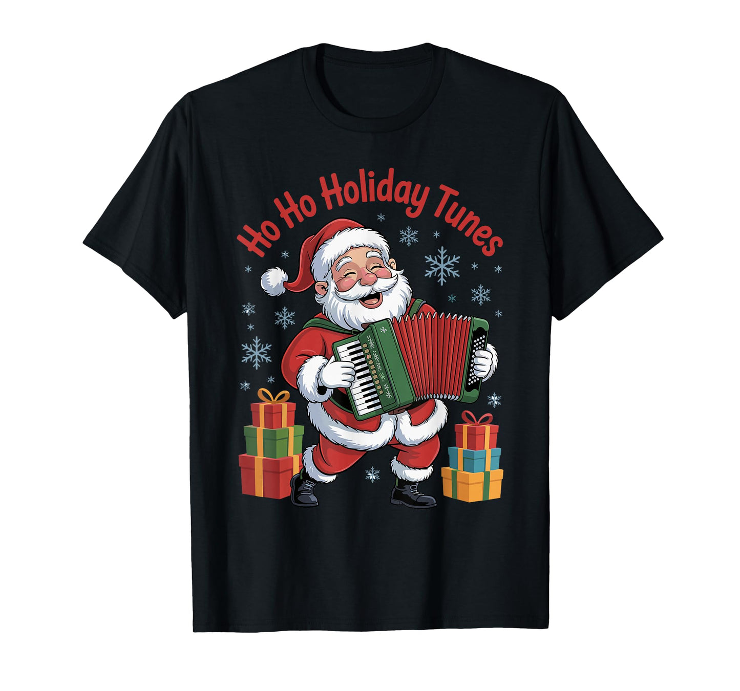 Funny Santa Playing Accordion Holiday Chrismas Xmas Pajama T-Shirt