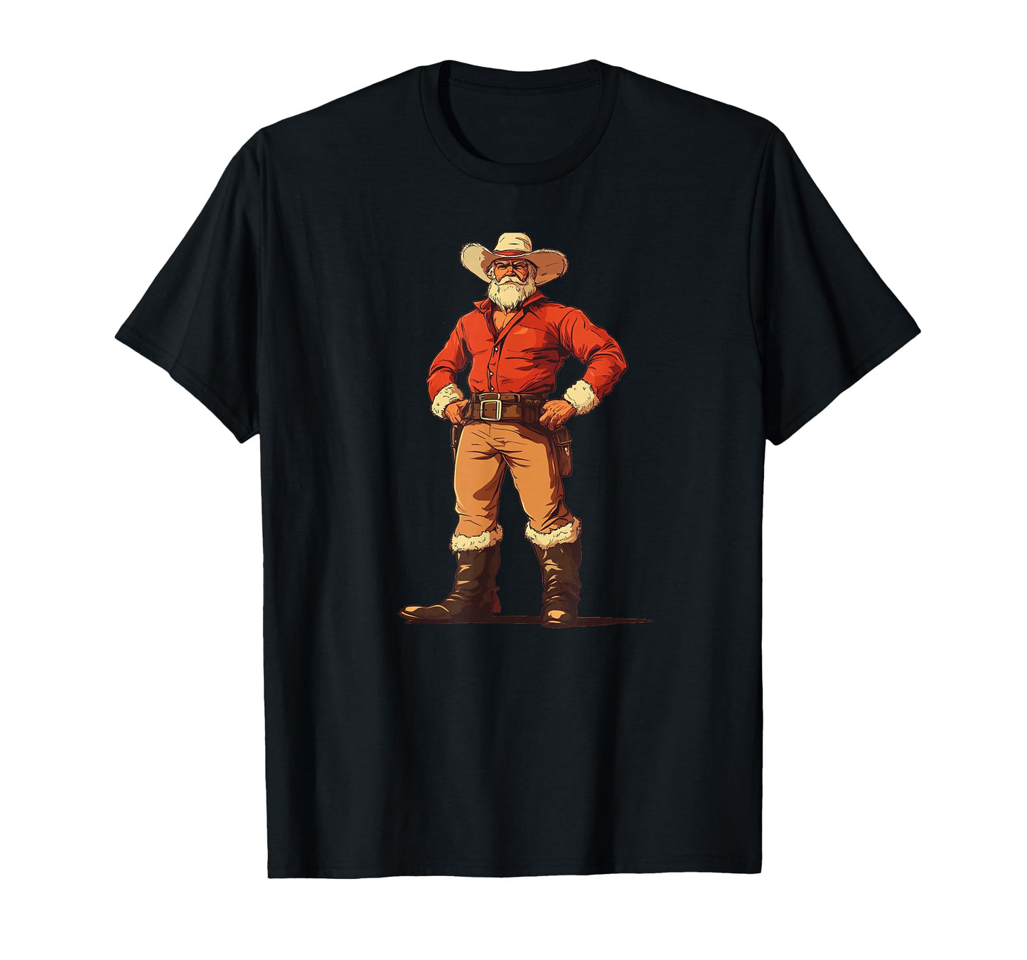 Cowboy Up for Christmas with a Santa Claus Twist T-Shirt