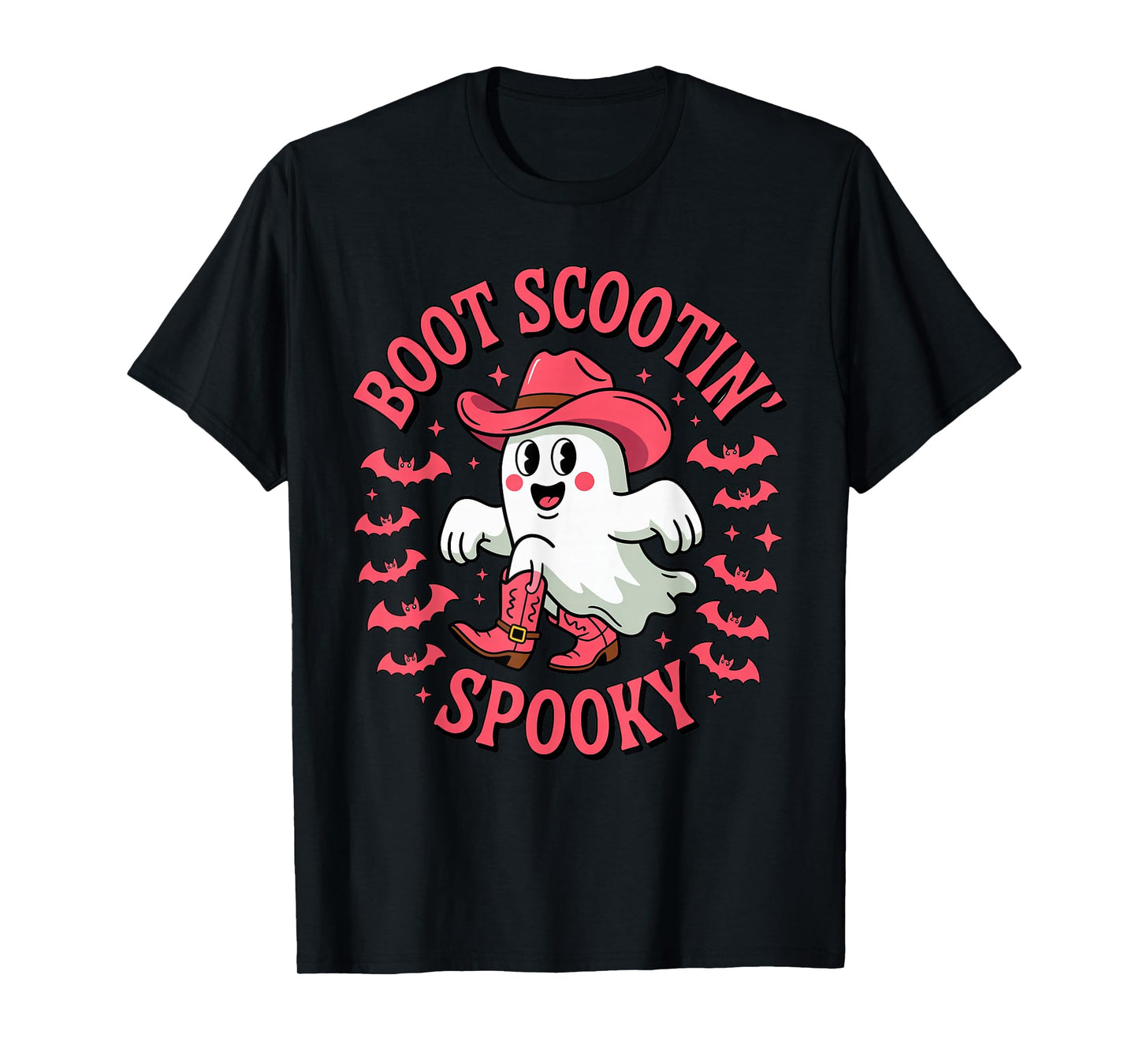 Cute Boot Scootin Spooky Ghost Cowboy Toddler Kids Halloween T-Shirt