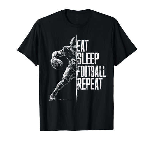 Eat Sleep Football Repeat Football Lovers Youth Kids Boys T-Shirt