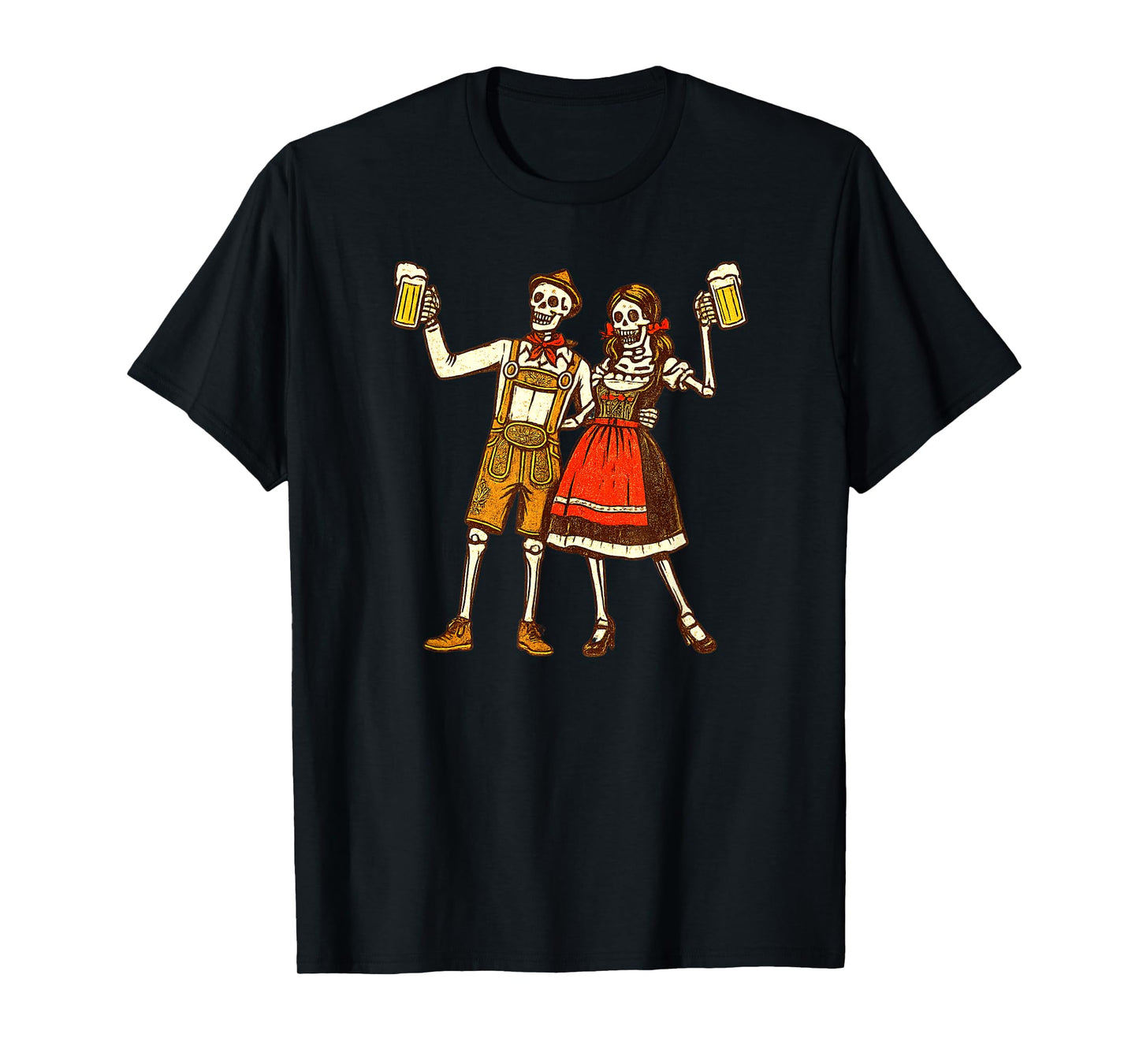 Oktoberfest Halloween Skeleton Beer Funny Oktoberfest T-Shirt