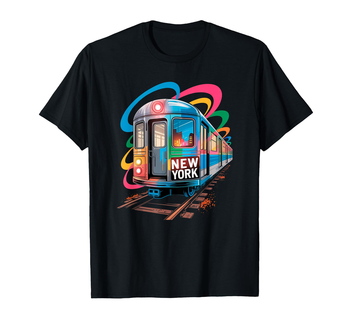 New York City Transit Bold Urban Train-Inspired Design T-Shirt