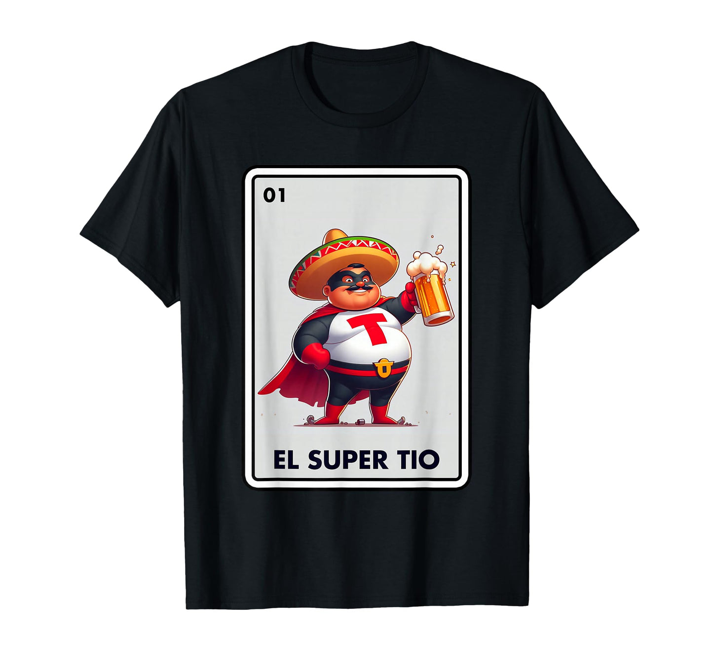 Mexican Uncle Drinking Lover Tio El Tio Mexican Bingo Card T-Shirt