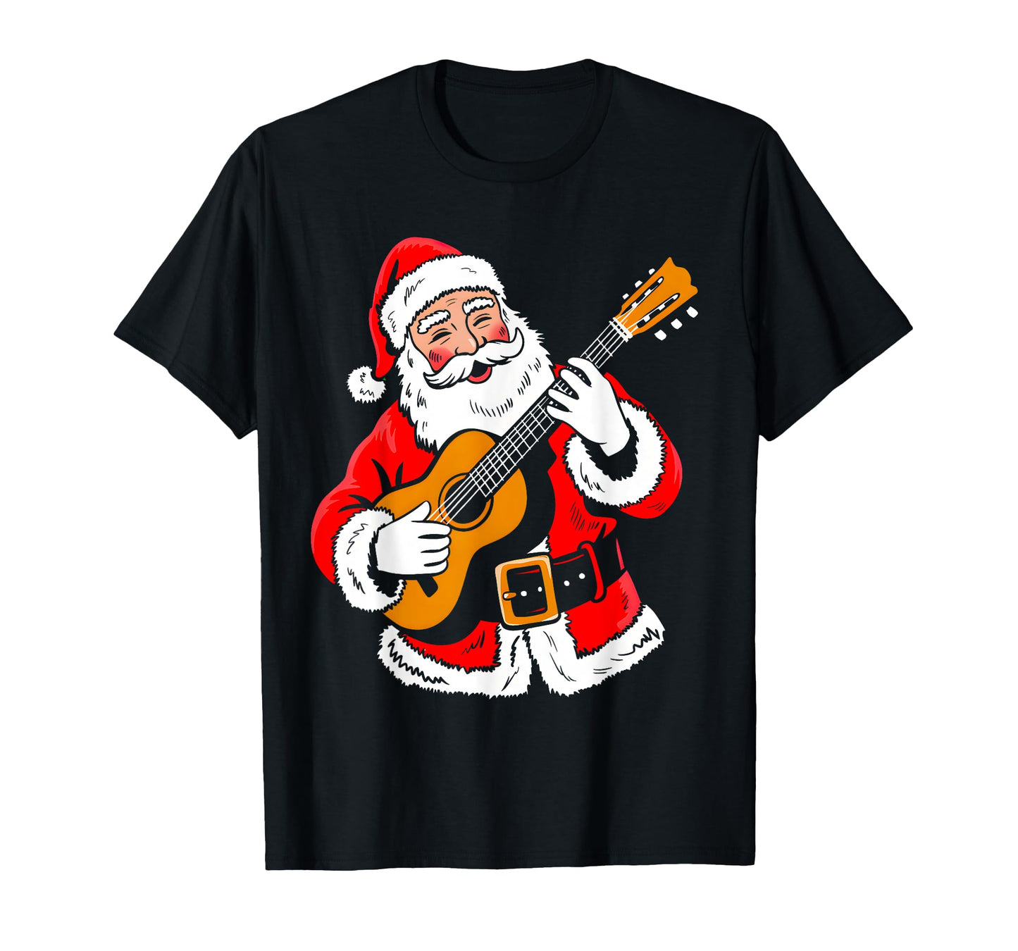 Santa Playing Guitar Classic Xmas Vibes Funny Christmas Pjs T-Shirt