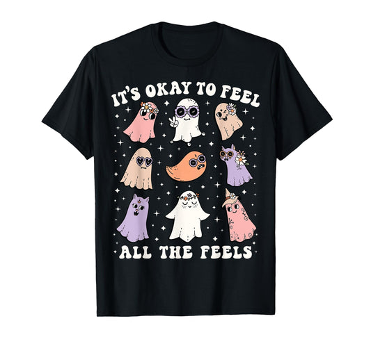 It’s Okay to Feel All the Feels Special Ed Teacher Halloween T-Shirt