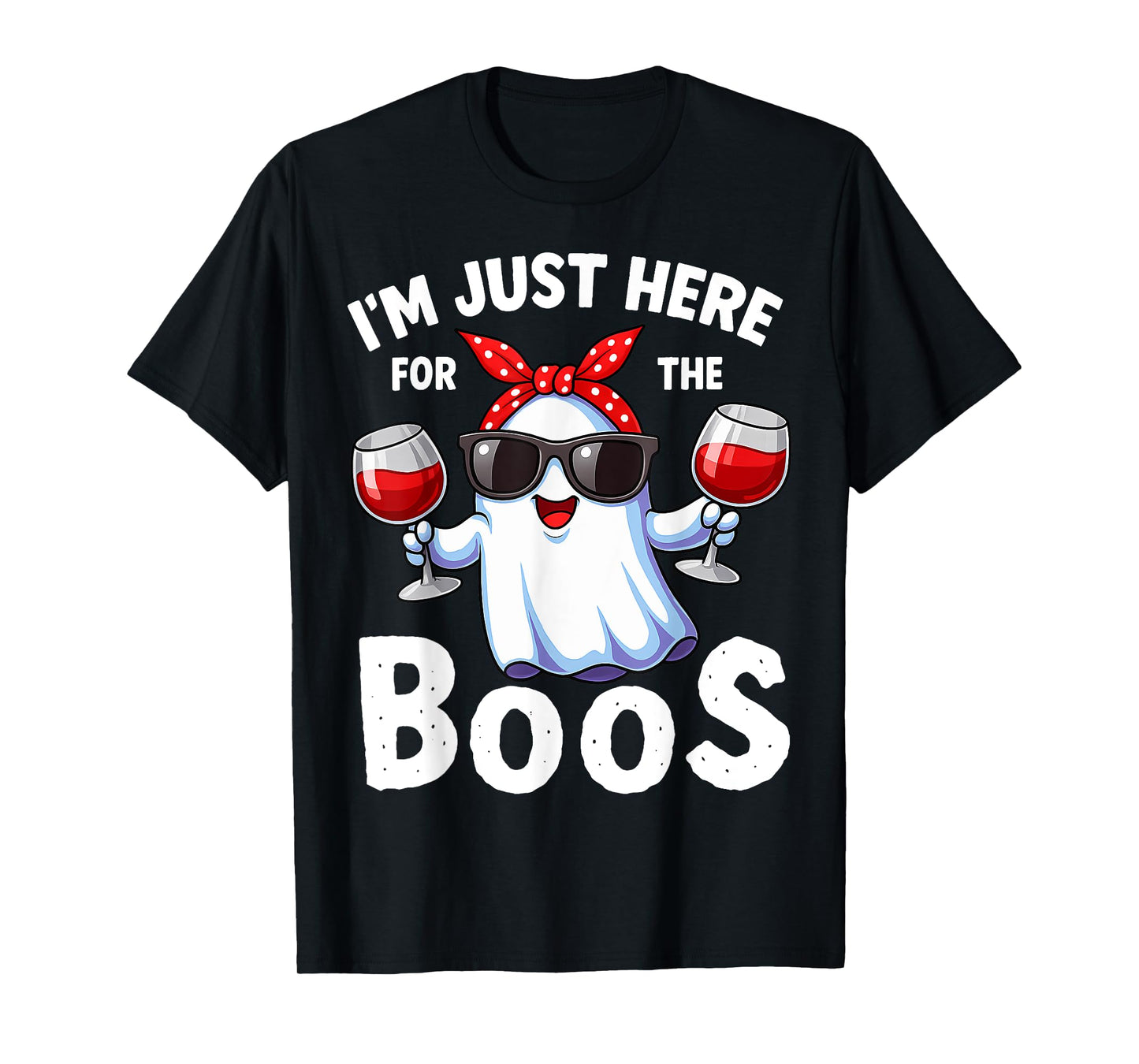 I'm Just Here for The Boos Halloween Women Ghost Vintage T-Shirt