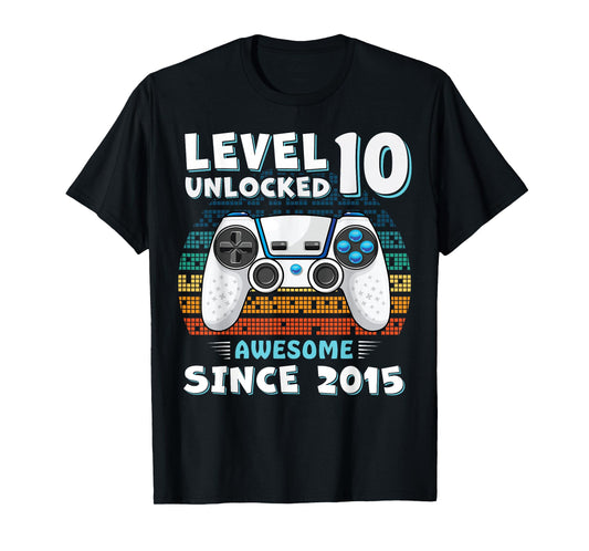 10 Year Old BDay Decorations Son Boy 10yr 2015 10th Birthday T-Shirt