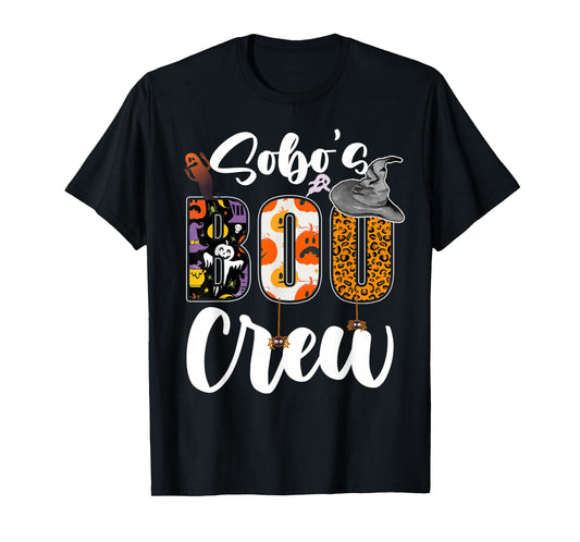 Sobo's Boo Crew Halloween Grandma Grandkids Matching T-Shirt