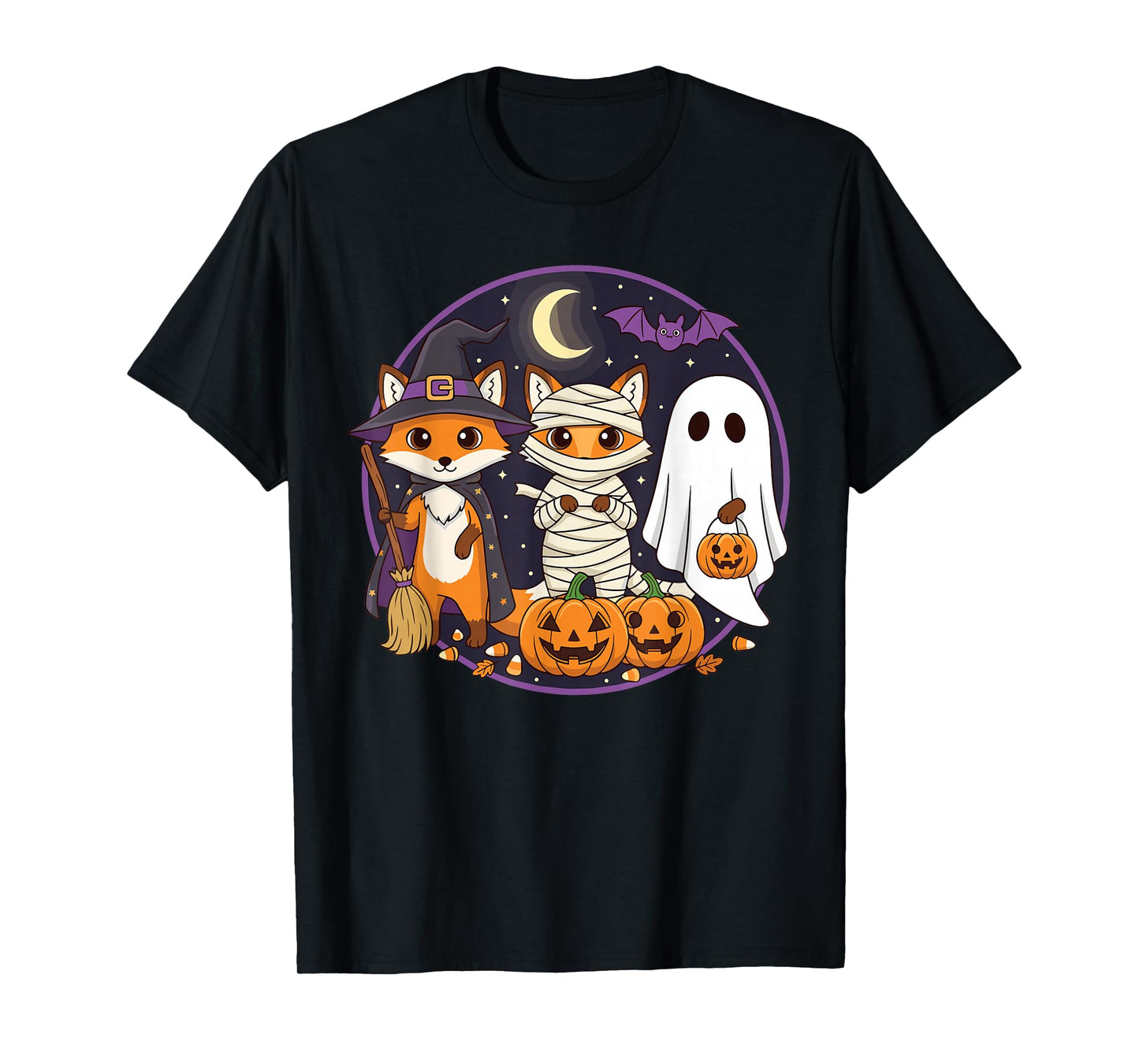 Fox Boo Pumpkin Animal Halloween Costume for Kids Boys T-Shirt