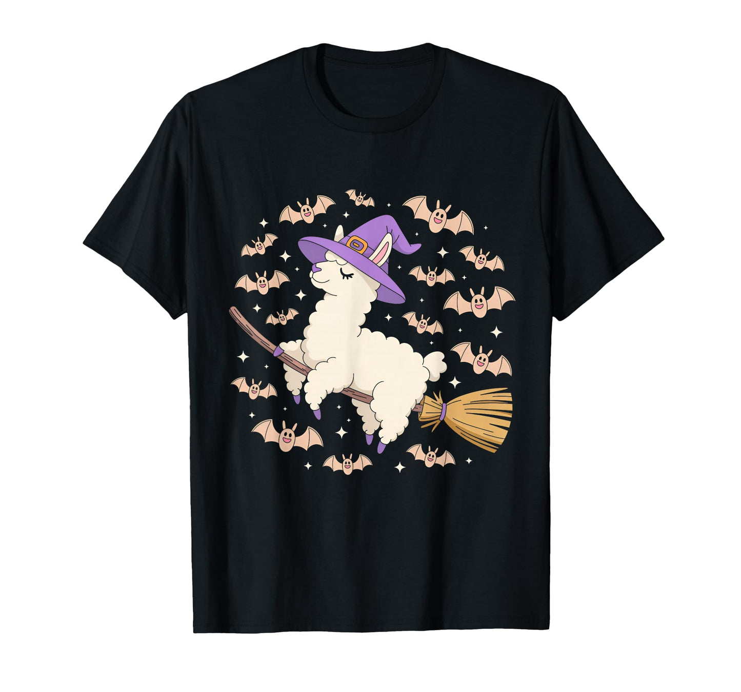 Funny Witch Llama Lovers Spooky Halloween Costume T-Shirt