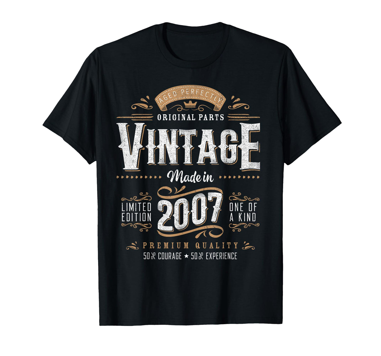Vintage 2007 18th Birthday Gifts Women Men 18 Year Old T-Shirt