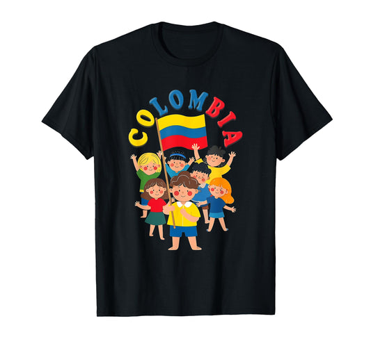 Kids Colombia Flag Hispanic Heritage Month Colombian T-Shirt