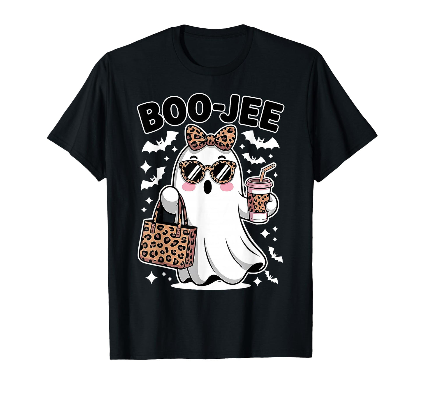 Cute Coquette Boo JEE Ghost Halloween Costumes Womens Girls T-Shirt