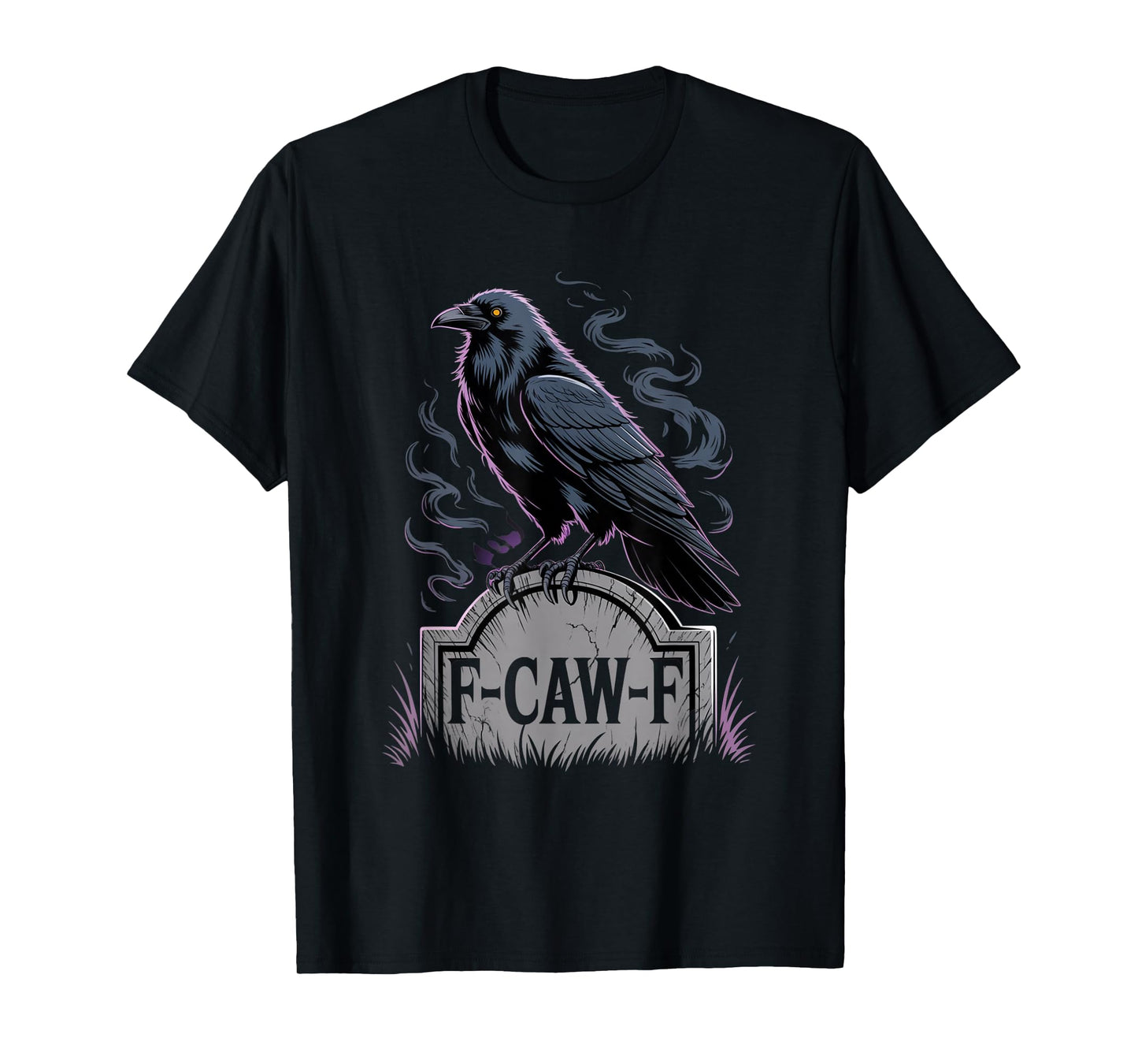 F-Caw-F Crow Funny Gothic Moon Black Bird Halloween T-Shirt